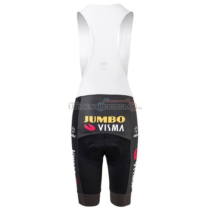 Abbigliamento Ciclismo Donne Jumbo Visma Manica Corta 2021 Nero Giallo
